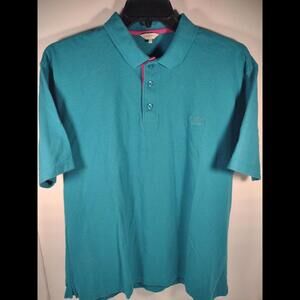 Cotton Traders Polo Shirt Men's Size 2XL 100% Cotton Blue Lagoon EUC